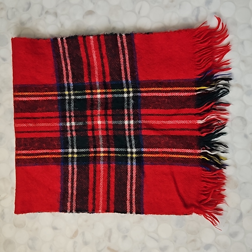 Red Tartan wool scarf